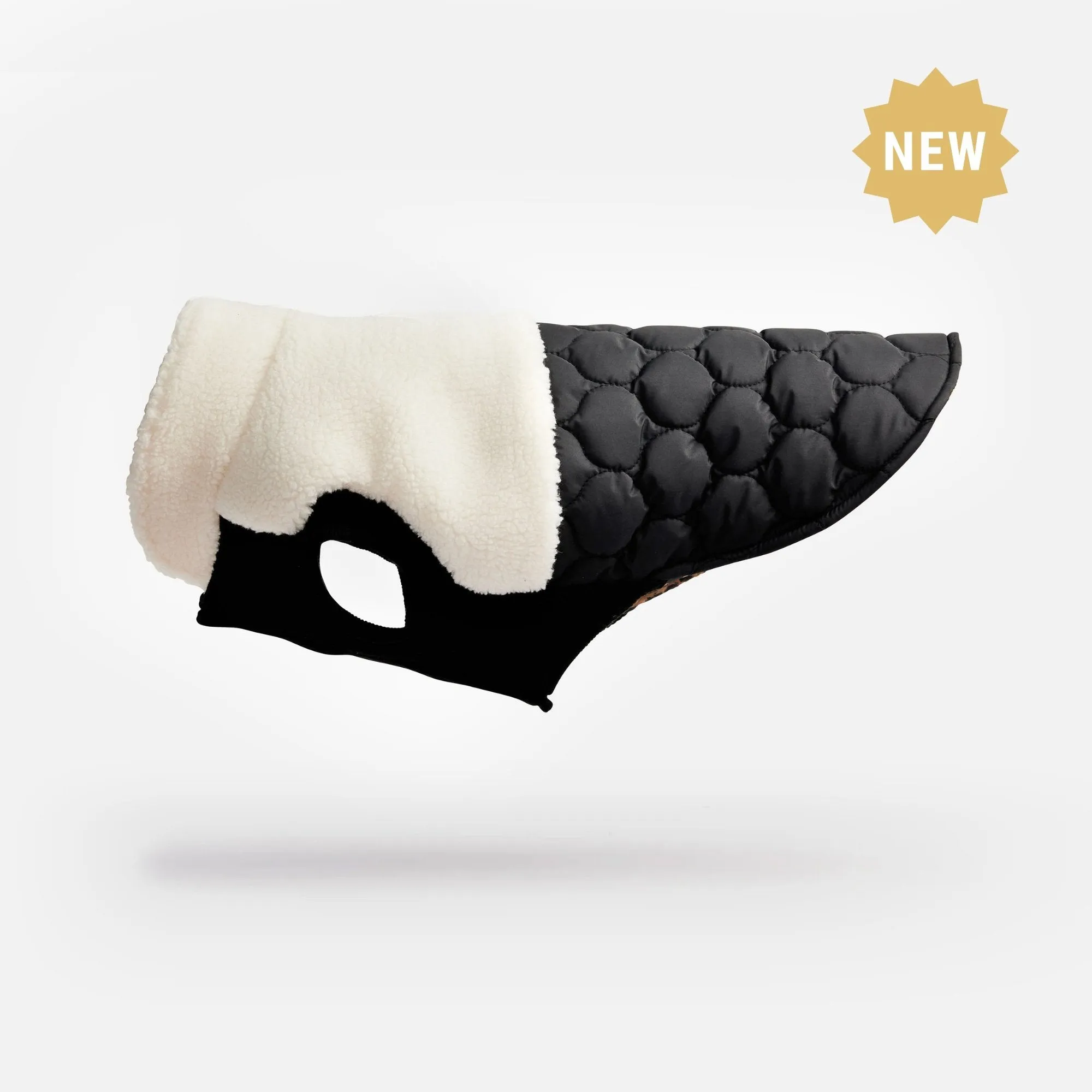 🔥 Loki Quilted Dog Jacket – Stylish Sherpa Coat with Leopard Pocket & Waste Bag Dispenser