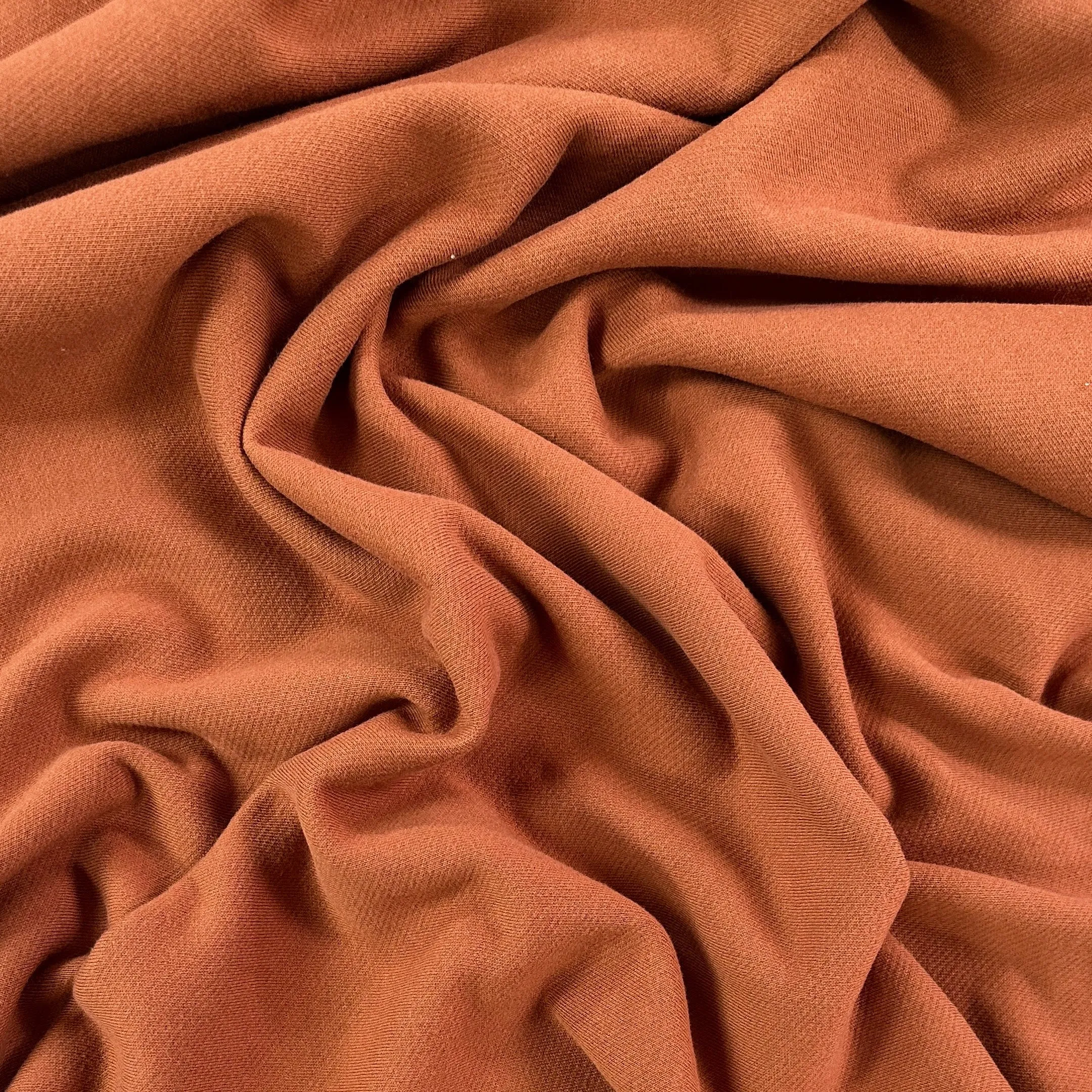 39" Remnant - Organic Cotton Twill Face Fleece Knit - Allspice