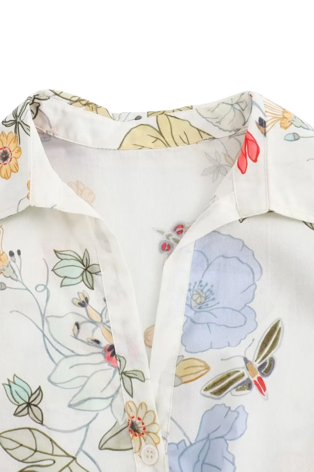 'Abigail' Versatile Simple Floral Print Long Sleeve Shirt