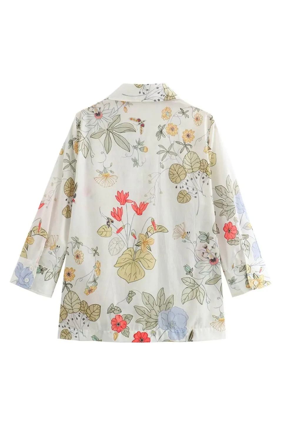 'Abigail' Versatile Simple Floral Print Long Sleeve Shirt