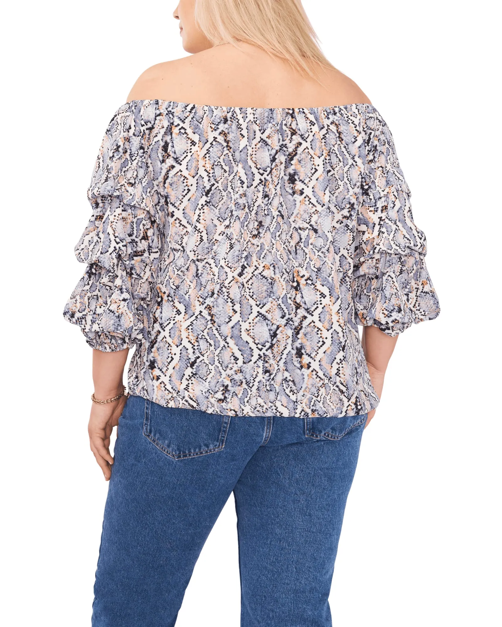 Addison Snake Effect Blouse | BLUE CLOUD