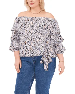 Addison Snake Effect Blouse | BLUE CLOUD