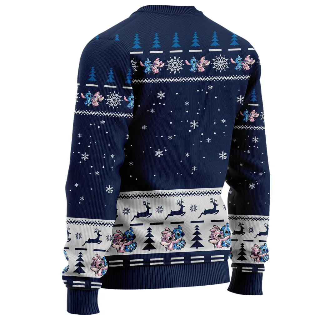 Aloha Love On Christmas - Personalized Ohana Sweater With Faux Wool Pattern Printed