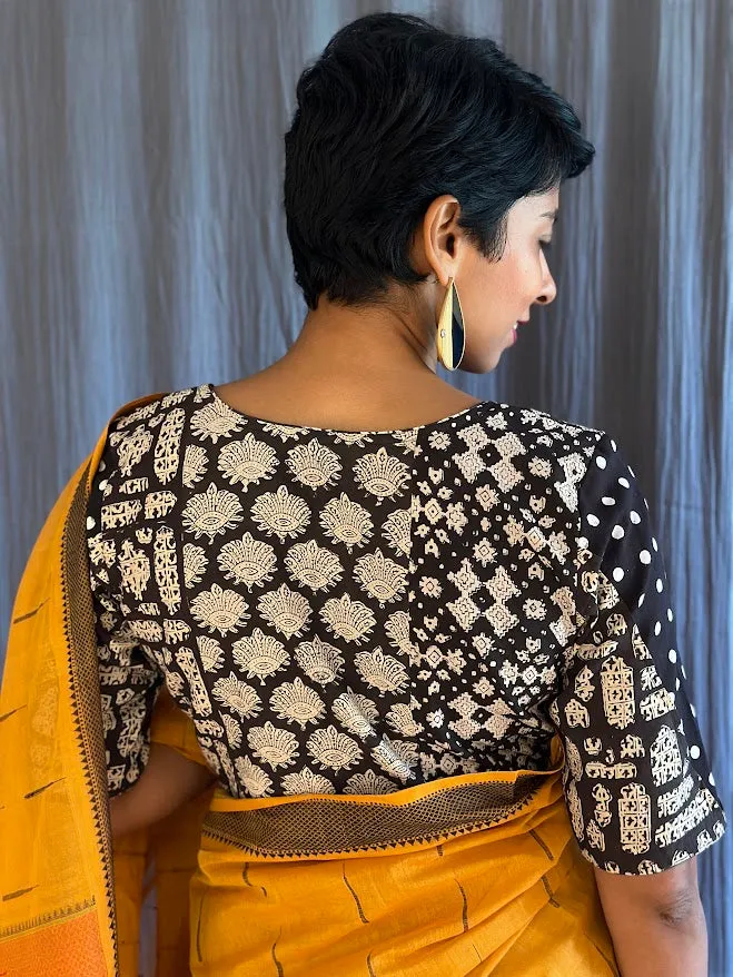 Black cotton jwala blouse