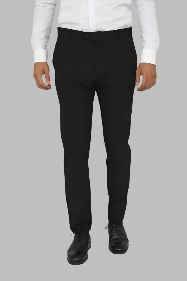 Black Plaid Jacket, Beige Vest, White Shirt, and Black Trousers Combo - Wessi Modern Classic Look