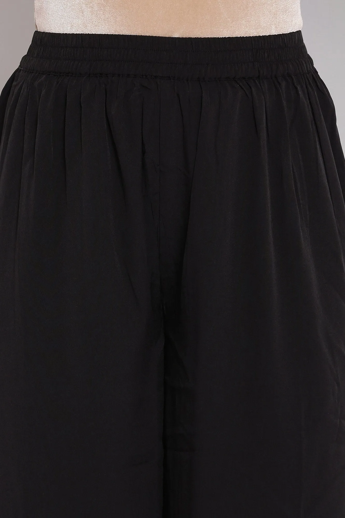 Black Printed kurta With Black Parallel Pants