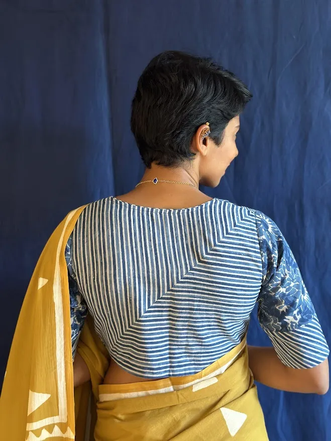 Blue cotton jwala blouse