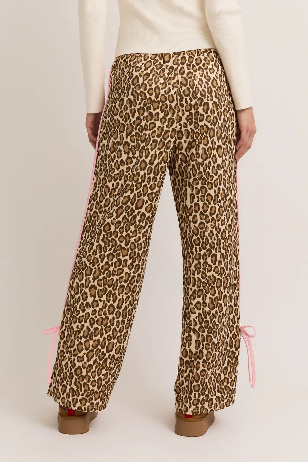 Bow Detail Track Pants-Animal