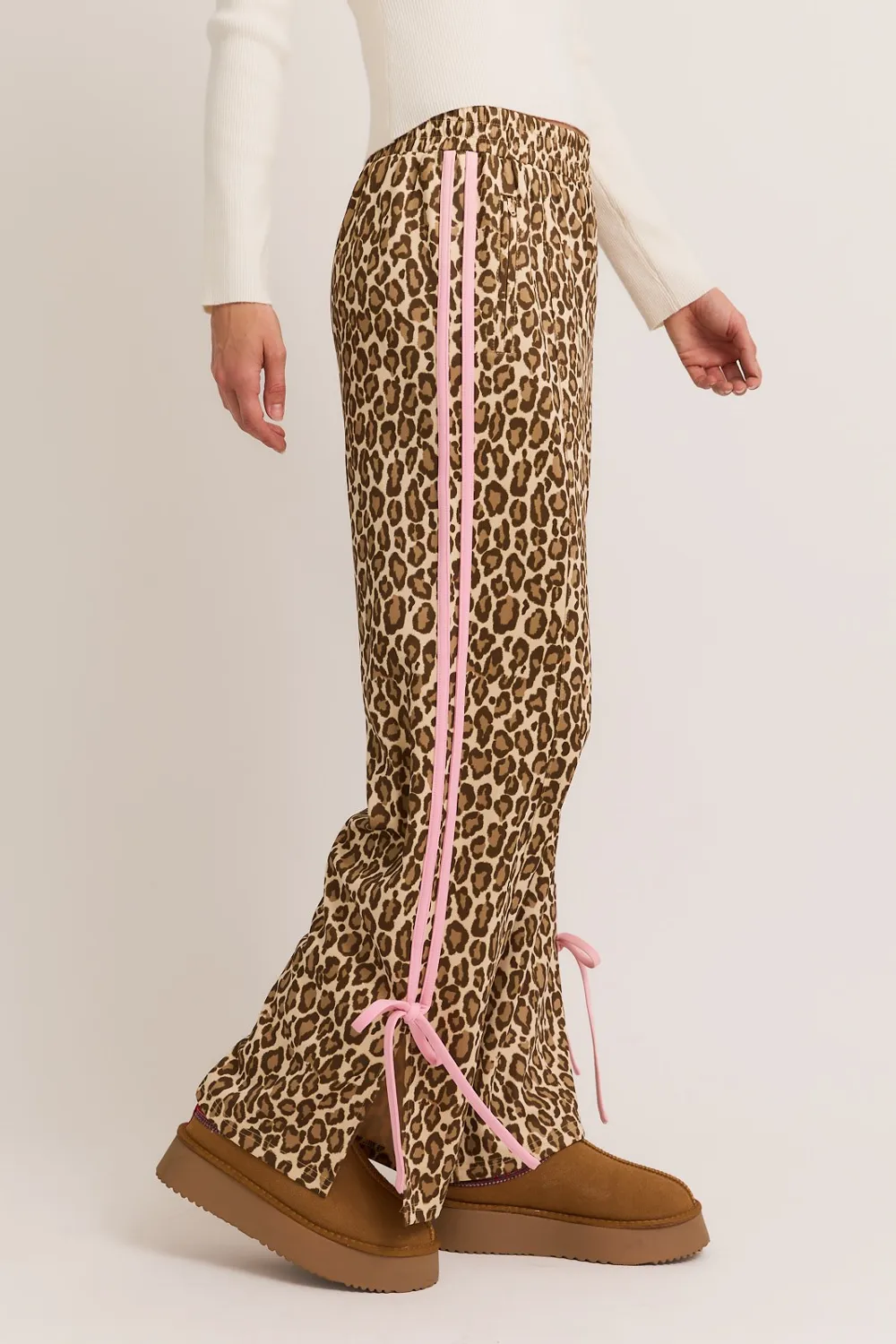 Bow Detail Track Pants-Animal