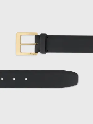 Calfskin Belt with Dress Buckle Black