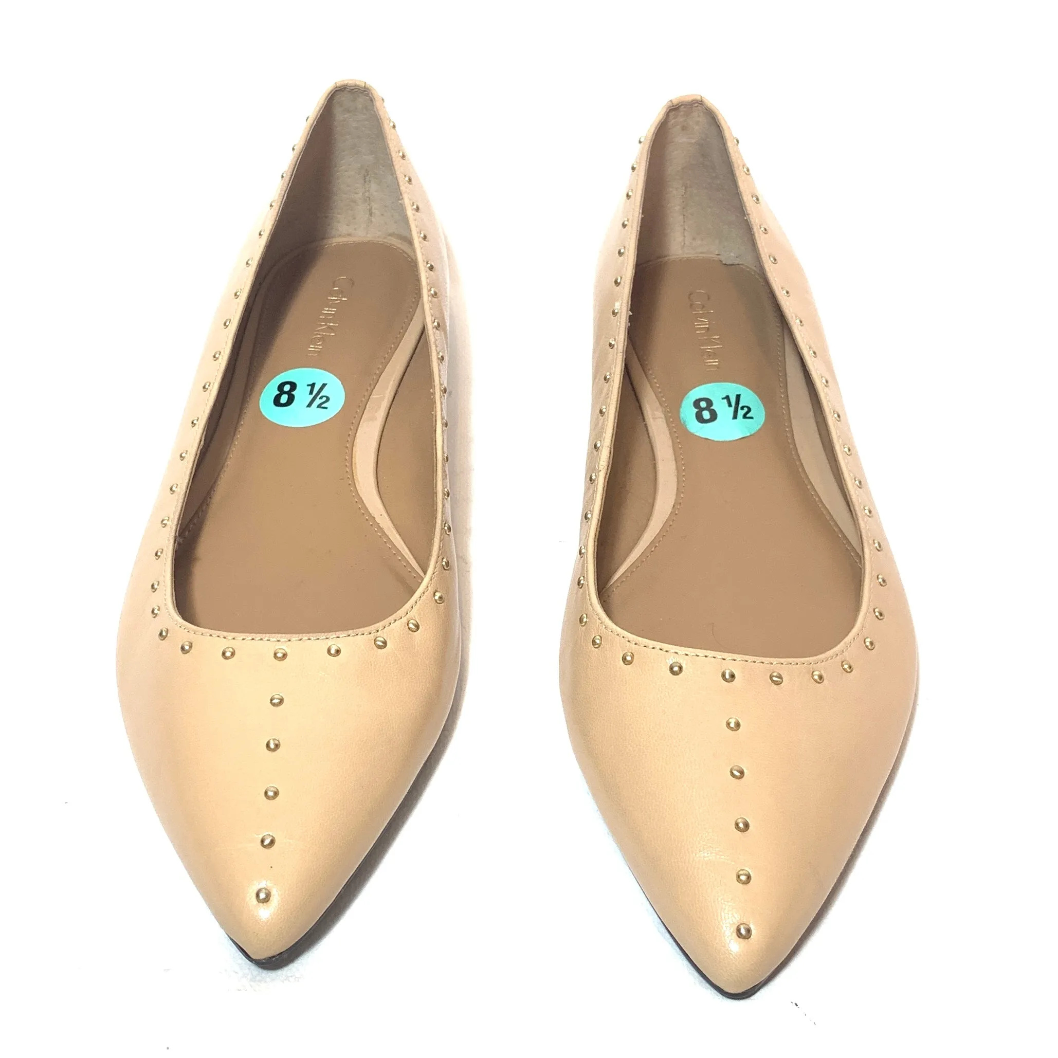Calvin Klein Beige Leather Pointed Flats | Gently Used |