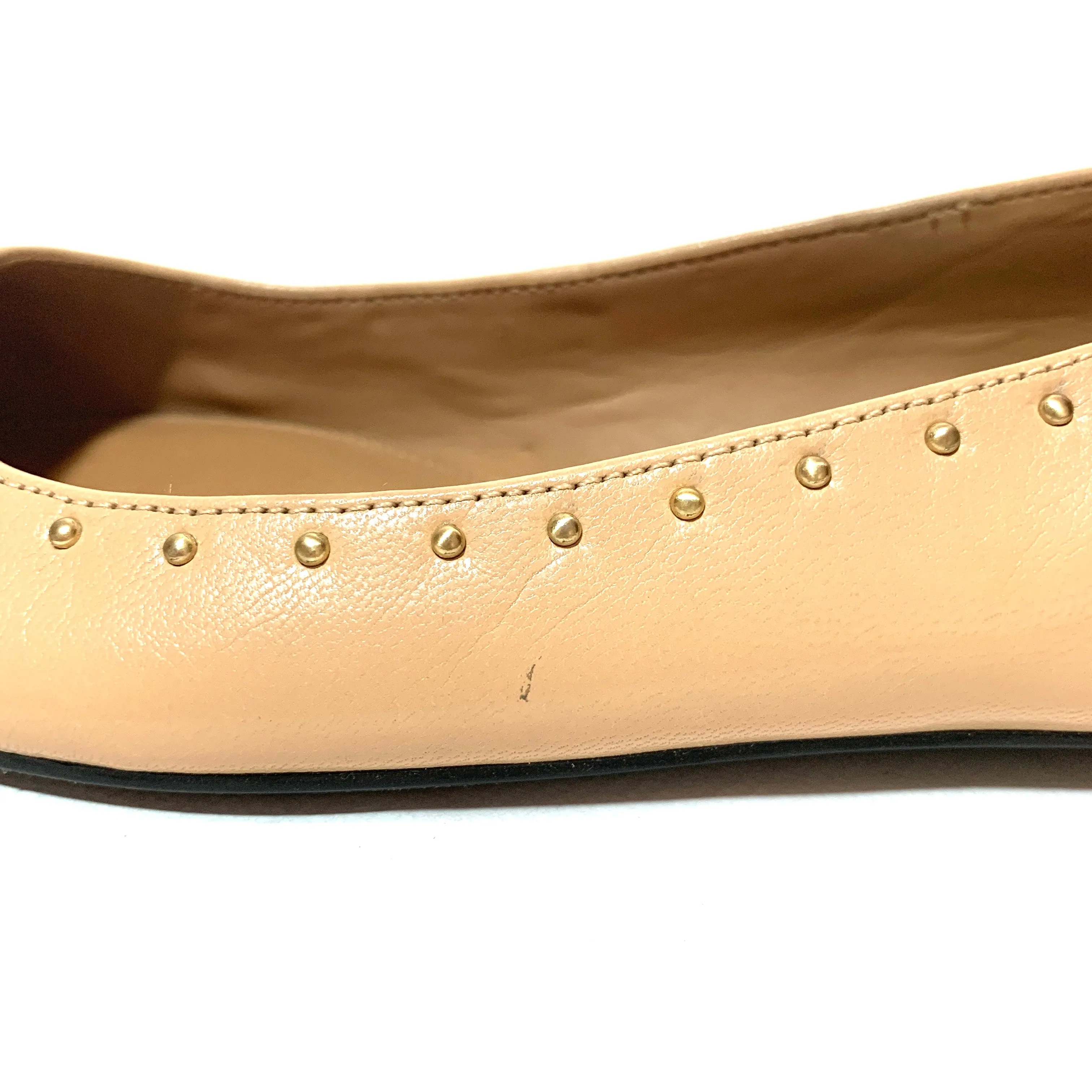 Calvin Klein Beige Leather Pointed Flats | Gently Used |