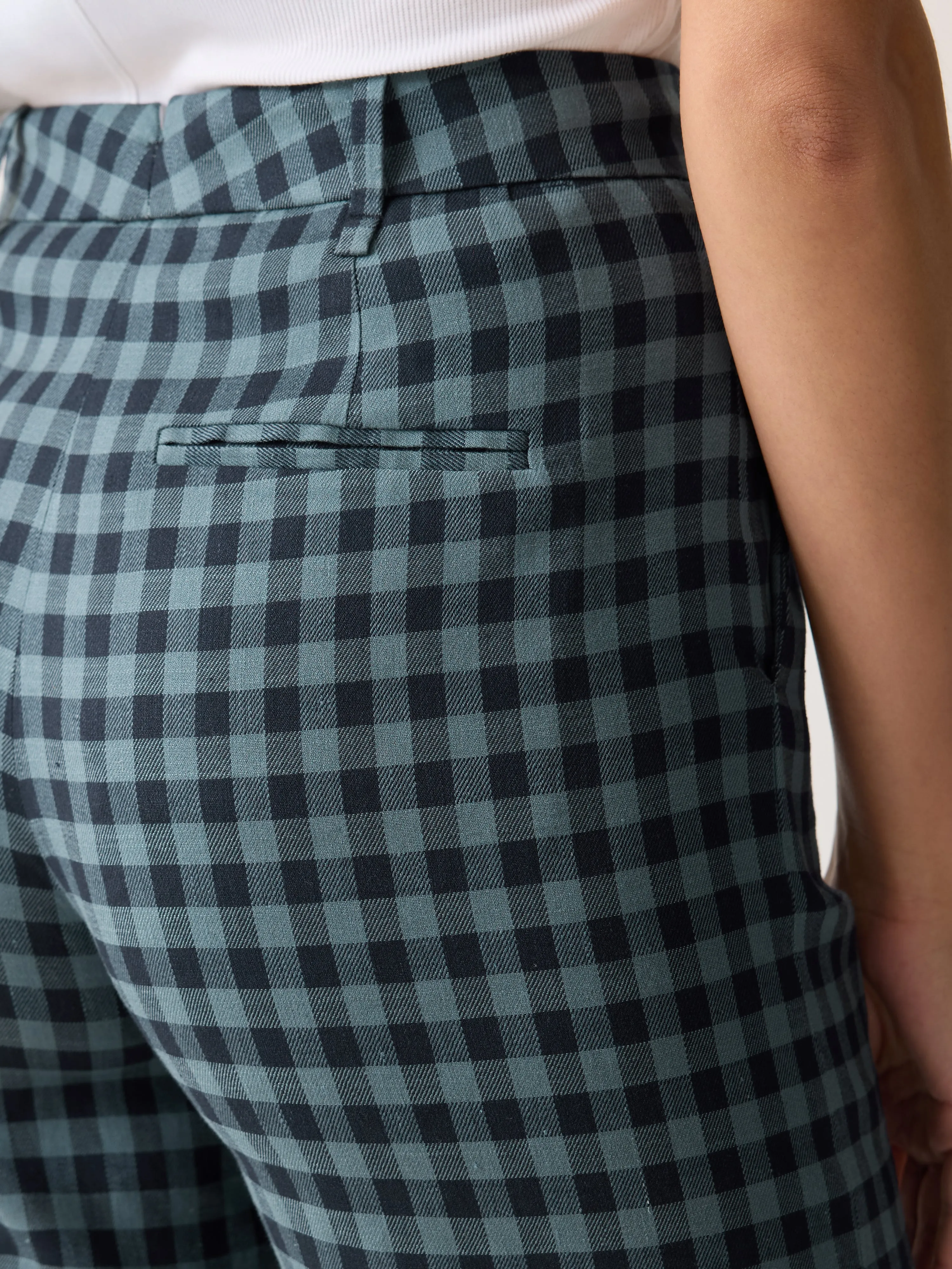 Dale Linen Check Trouser | Blue
