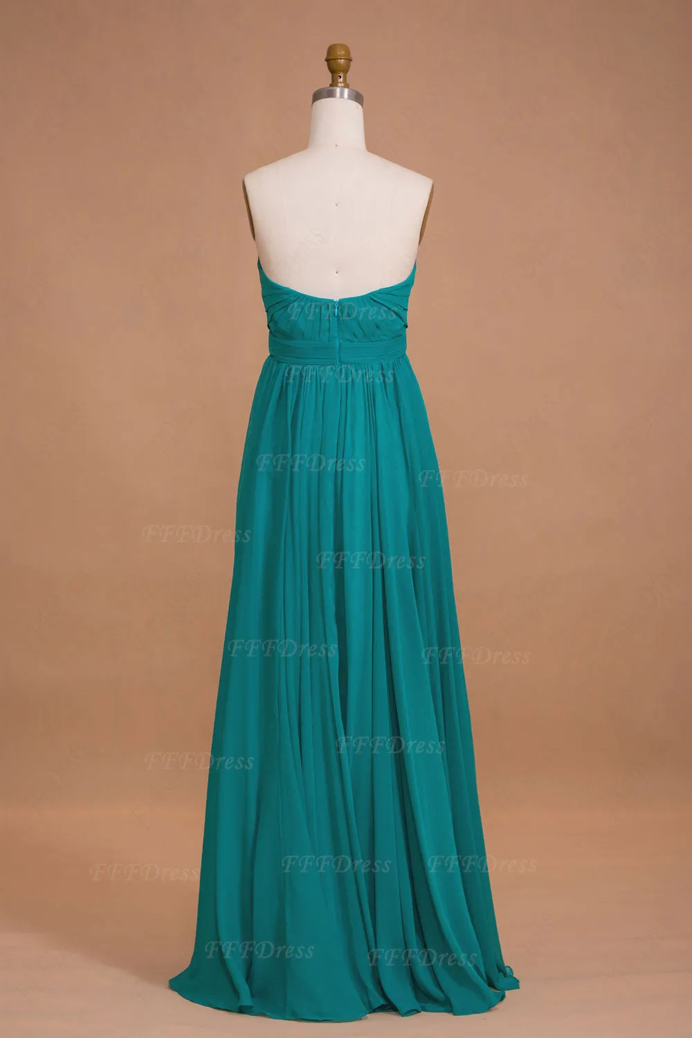 Elegant Flowing Chiffon Green Long Prom Dresses