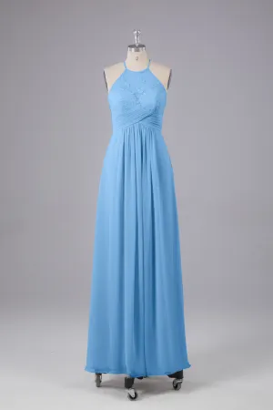 Elegant Halter Keyhole Chiffon Bridesmaid Dresses