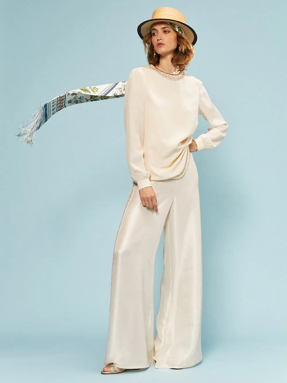 Etta Blouse with Embroidery Beads