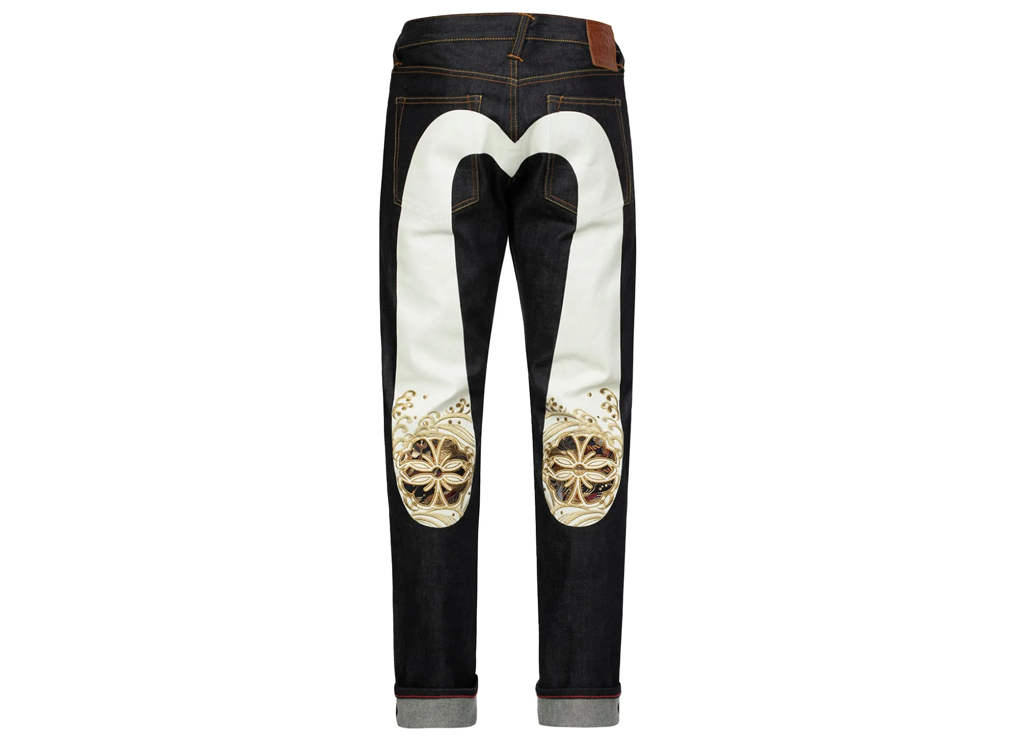 Evisu Kamon Brocade Applique Daicock Carrot Fit Jeans #2017
