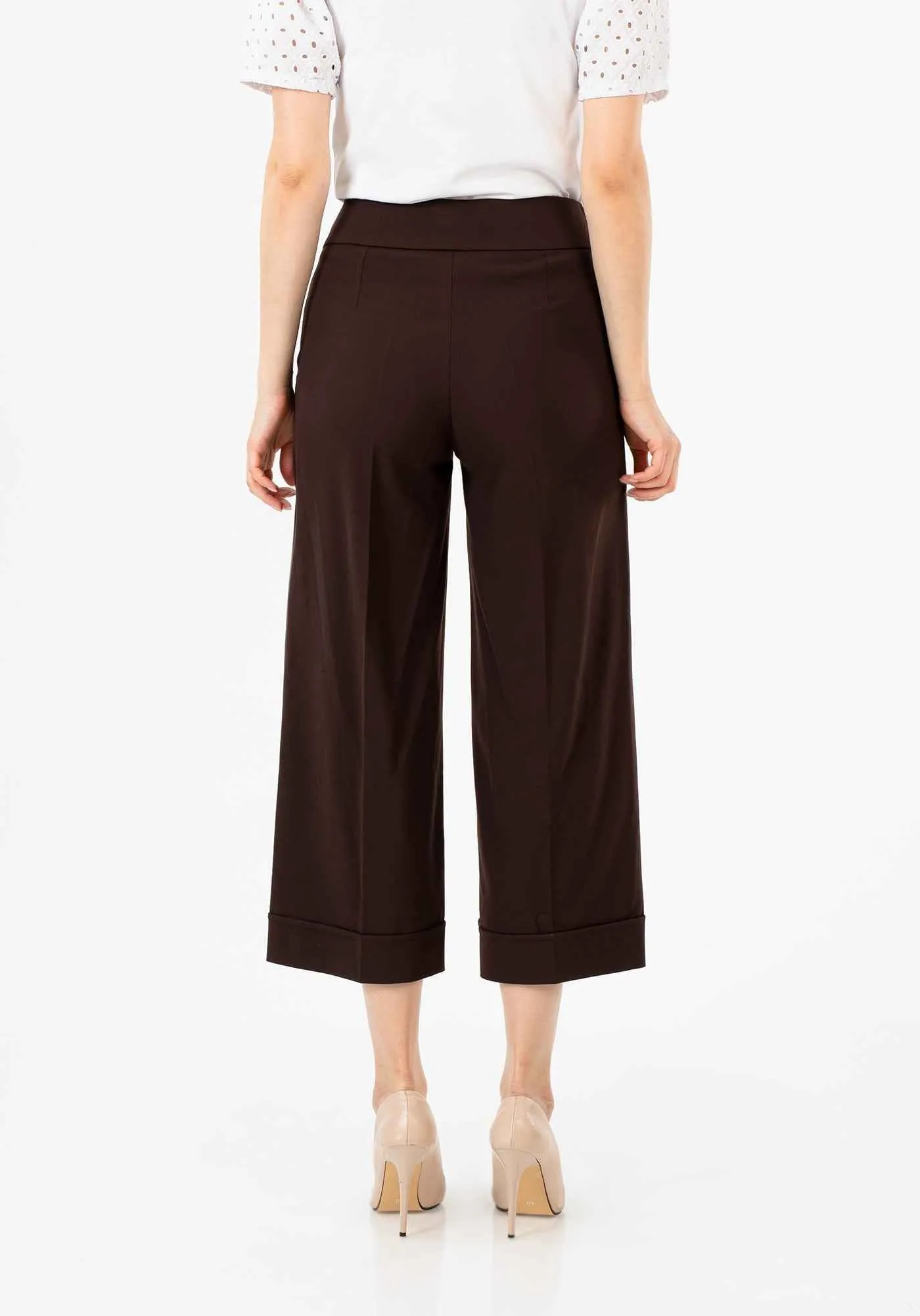 G-Line Brown Wide Leg Cropped Pants