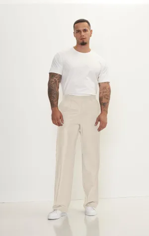 Genuine Lambskin Leather Trousers - Beige