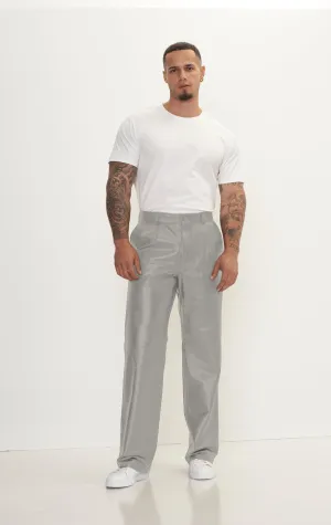 Genuine Lambskin Leather Trousers - Grey