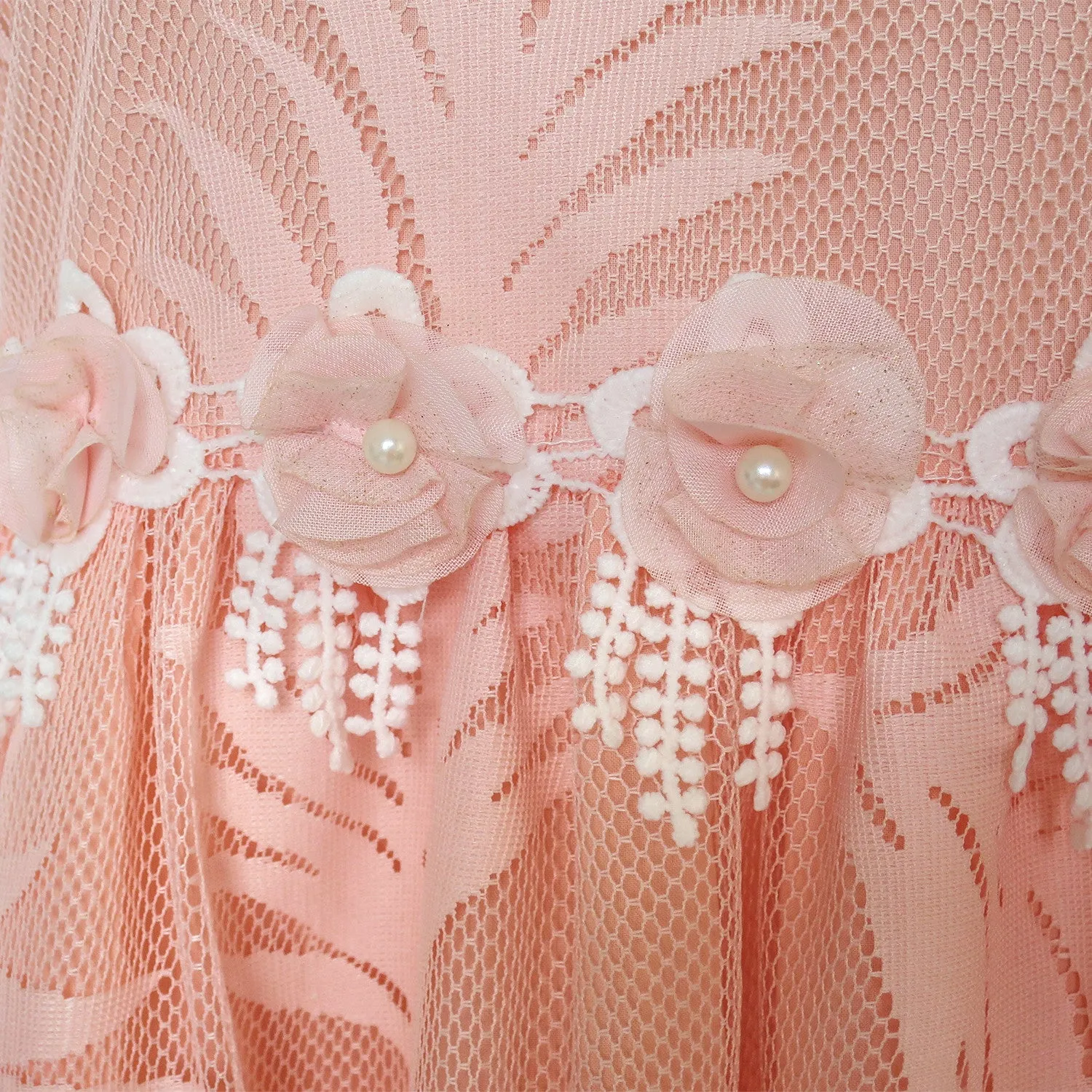 Girls Dress Lace Leaf Print Elegant Princess Party Wedding Size 5-16 Years