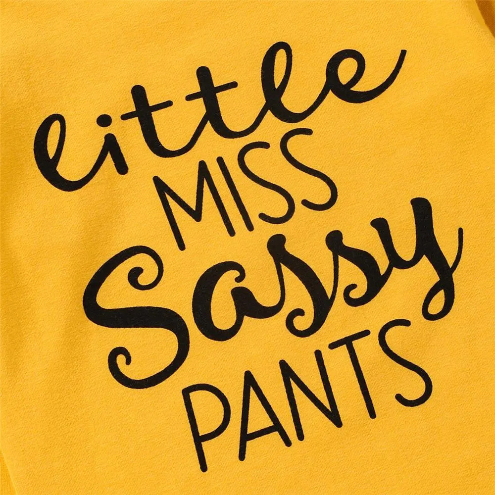 Girls Little Sister Printed Long Sleeve Top & Floral Pants & Headband Buy Baby Clothes Wholesale