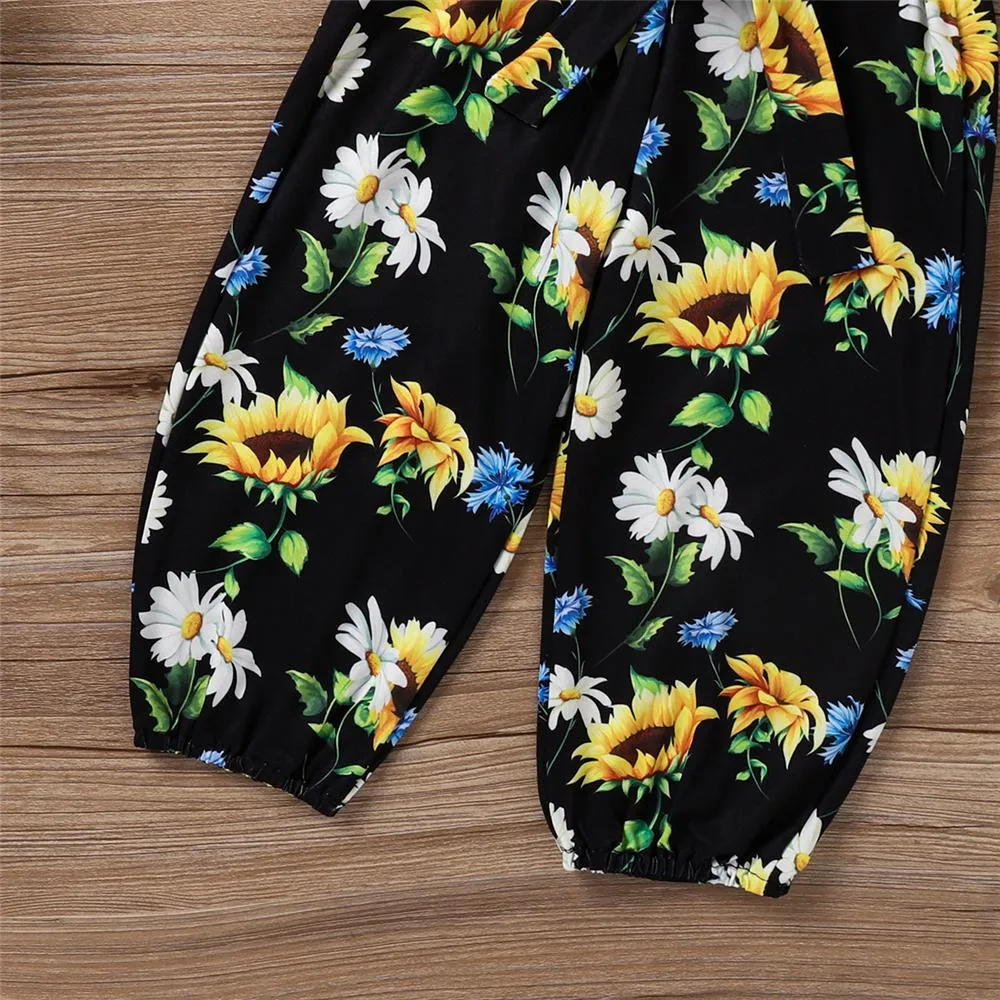 Girls Little Sister Printed Long Sleeve Top & Floral Pants & Headband Buy Baby Clothes Wholesale