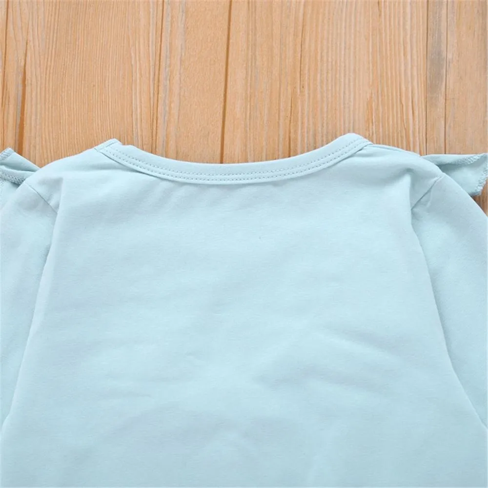 Girls Solid Long Sleeve Top & Floral Pants Toddler Girls Wholesale