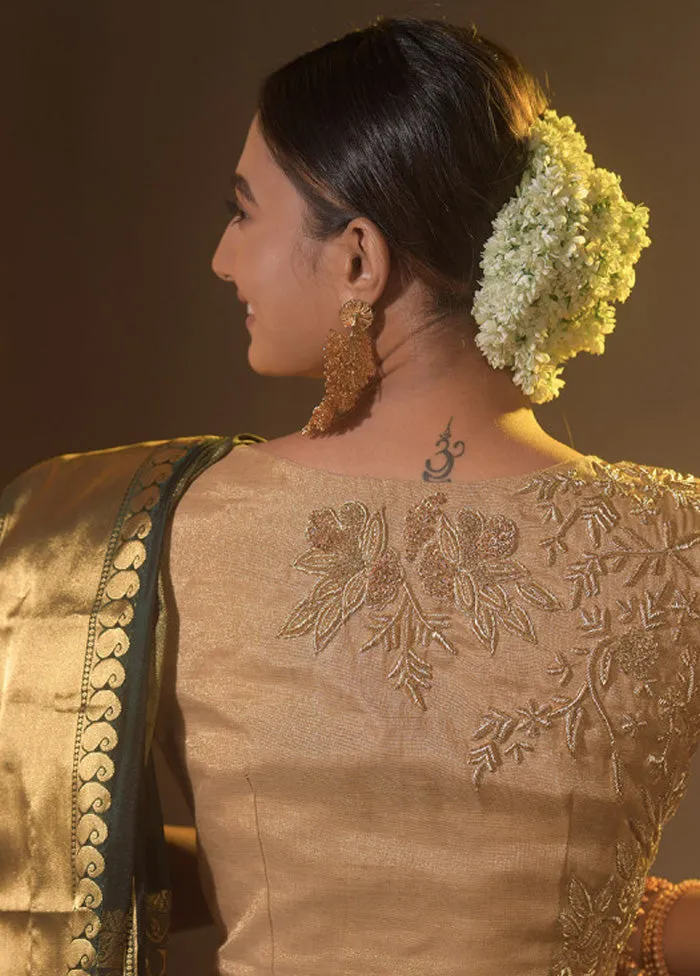Golden Tissue Designer Blouse