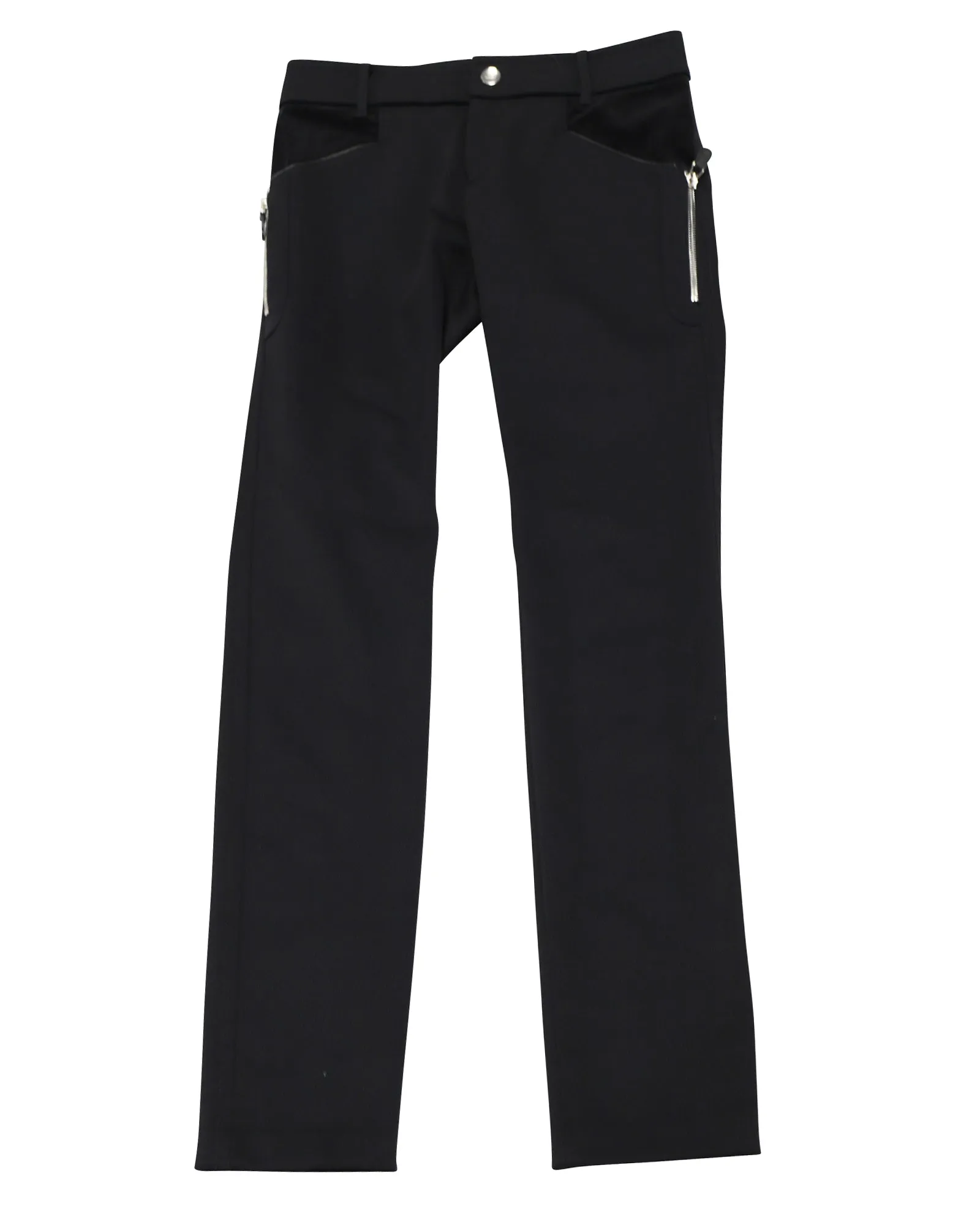Gucci Black Pants with Silver Zip Detail in Black Nylon