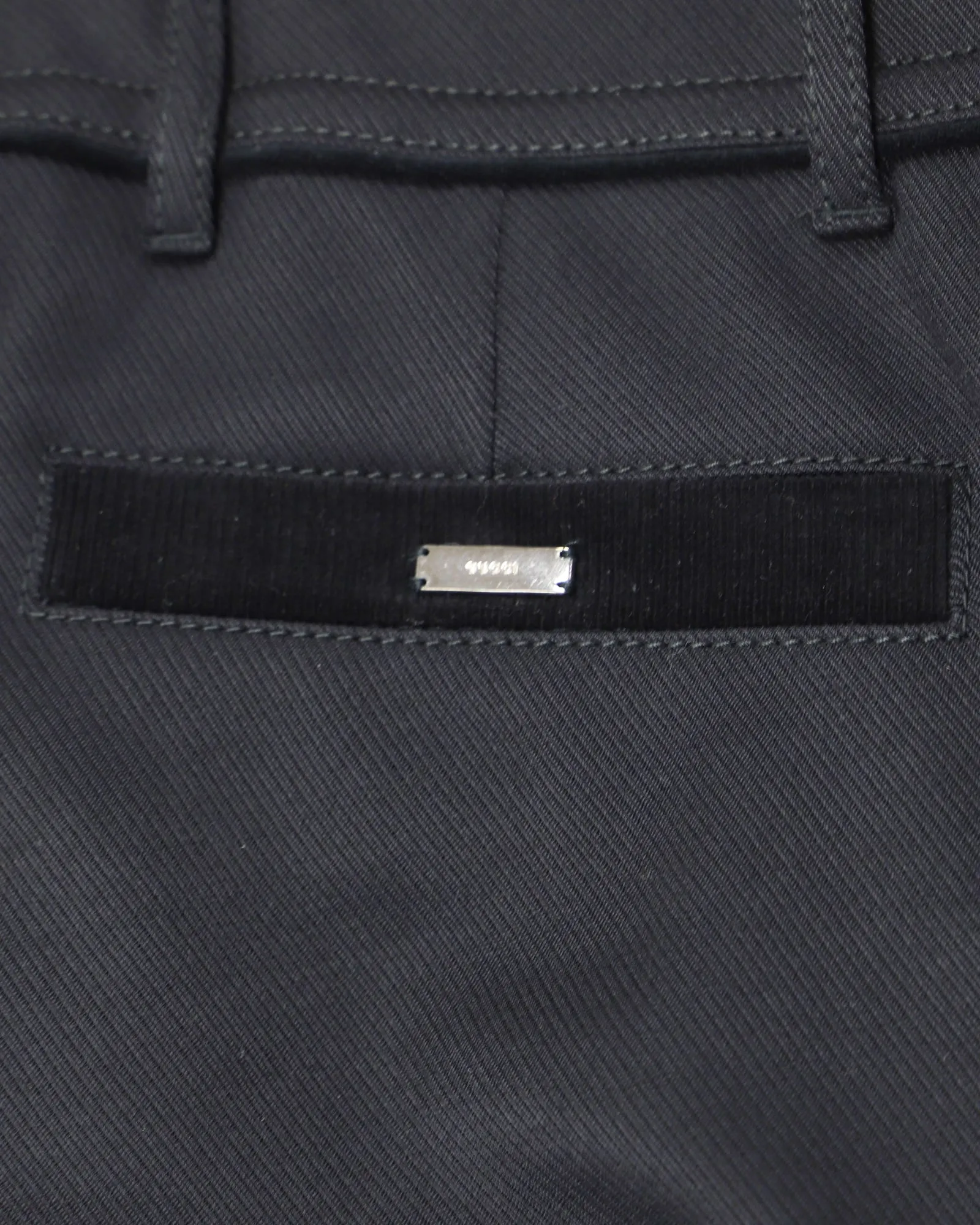 Gucci Black Pants with Silver Zip Detail in Black Nylon