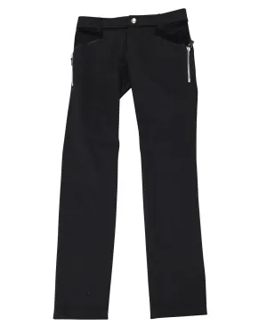 Gucci Black Pants with Silver Zip Detail in Black Nylon