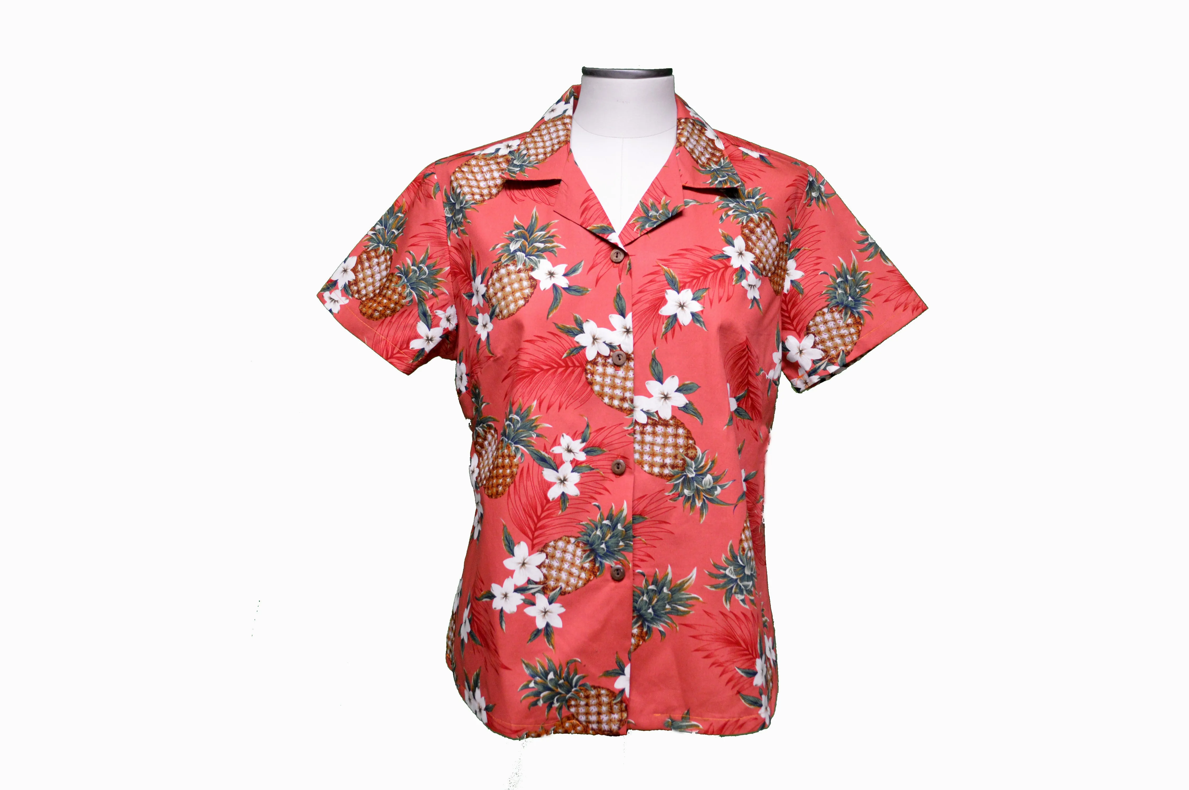 Hawaii Pineapple Women's Aloha Cotton Blouses