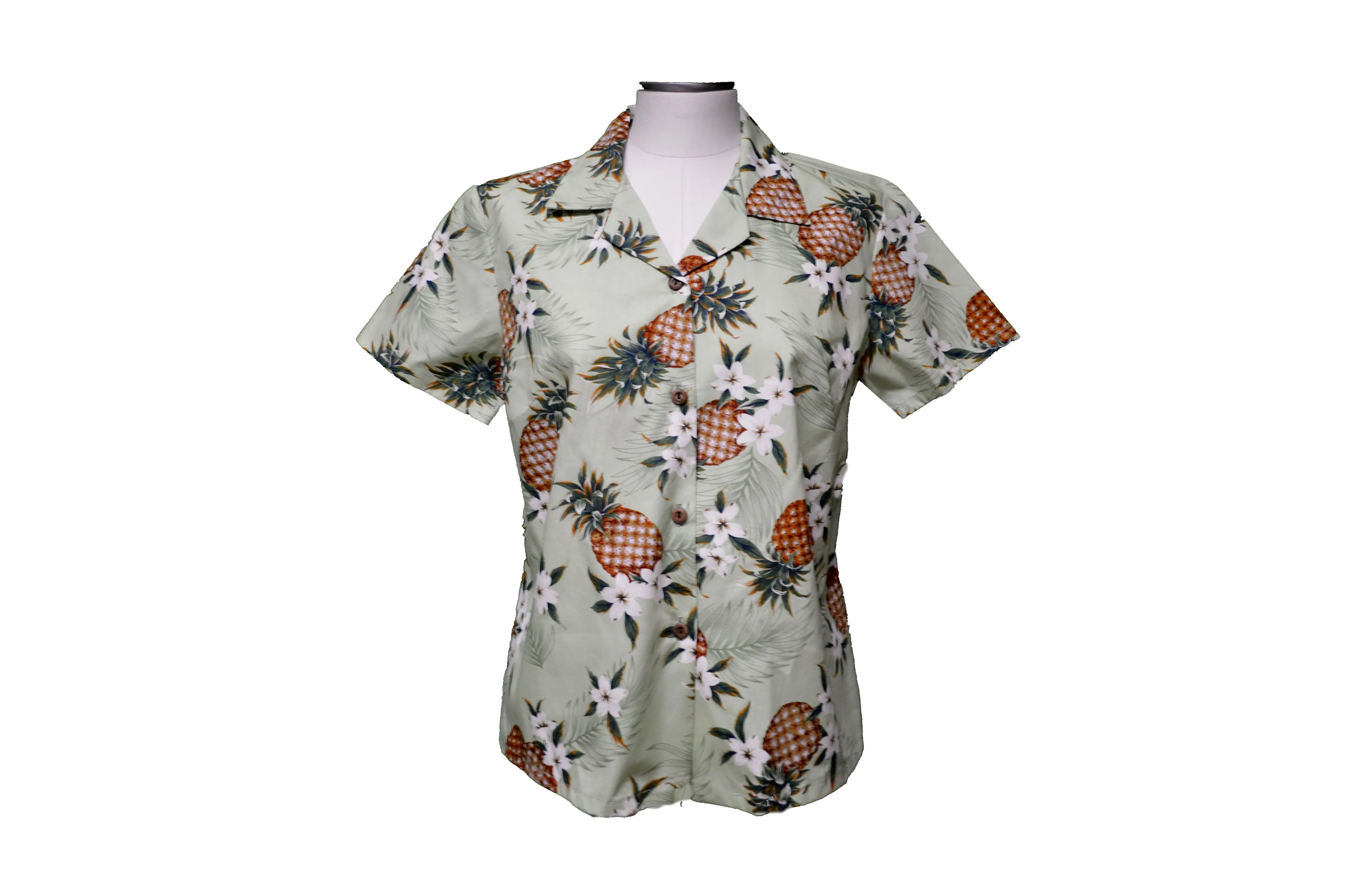 Hawaii Pineapple Women's Aloha Cotton Blouses