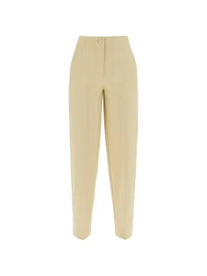 High-Waist Striped Trousers