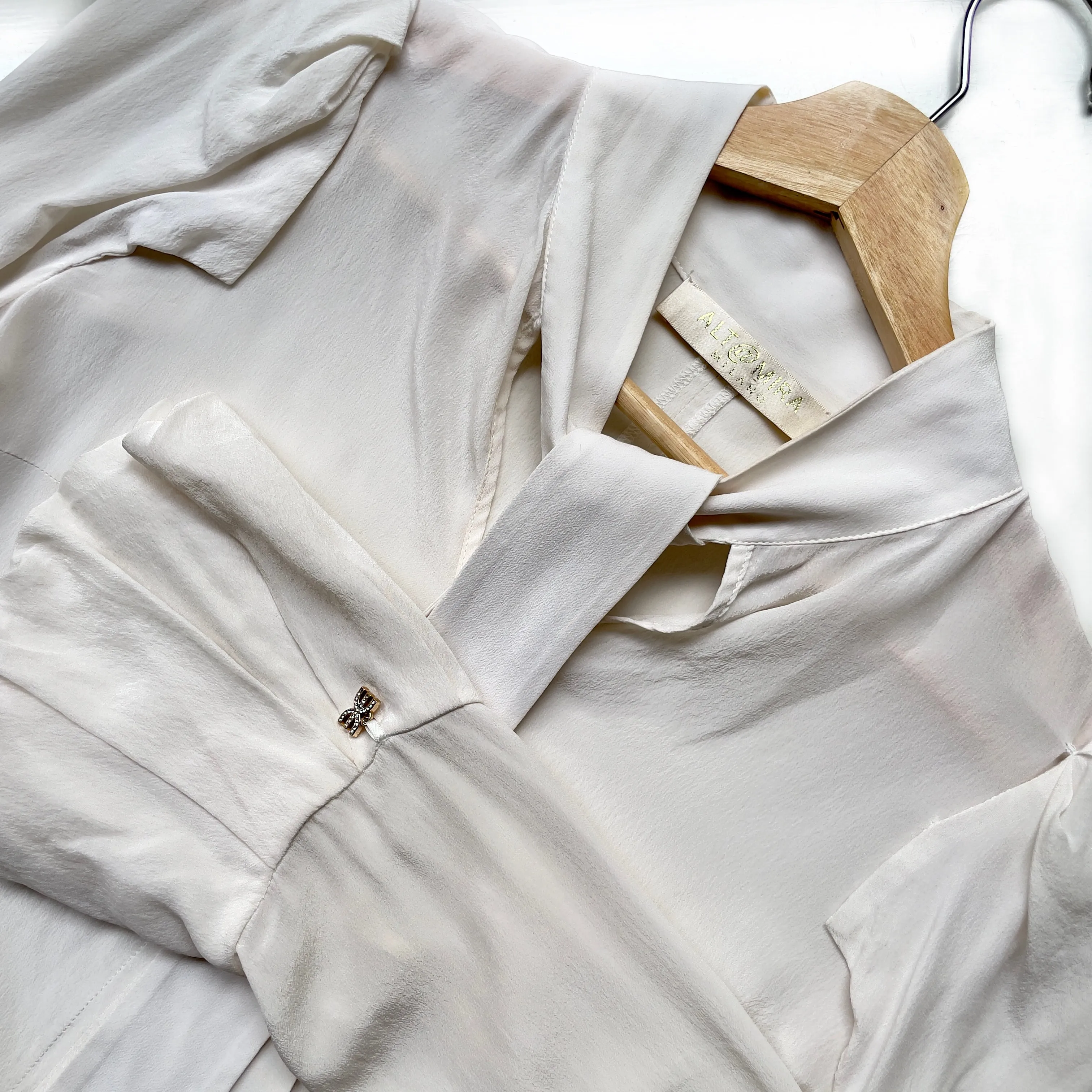 Italian Tie Neck Silk Blouse