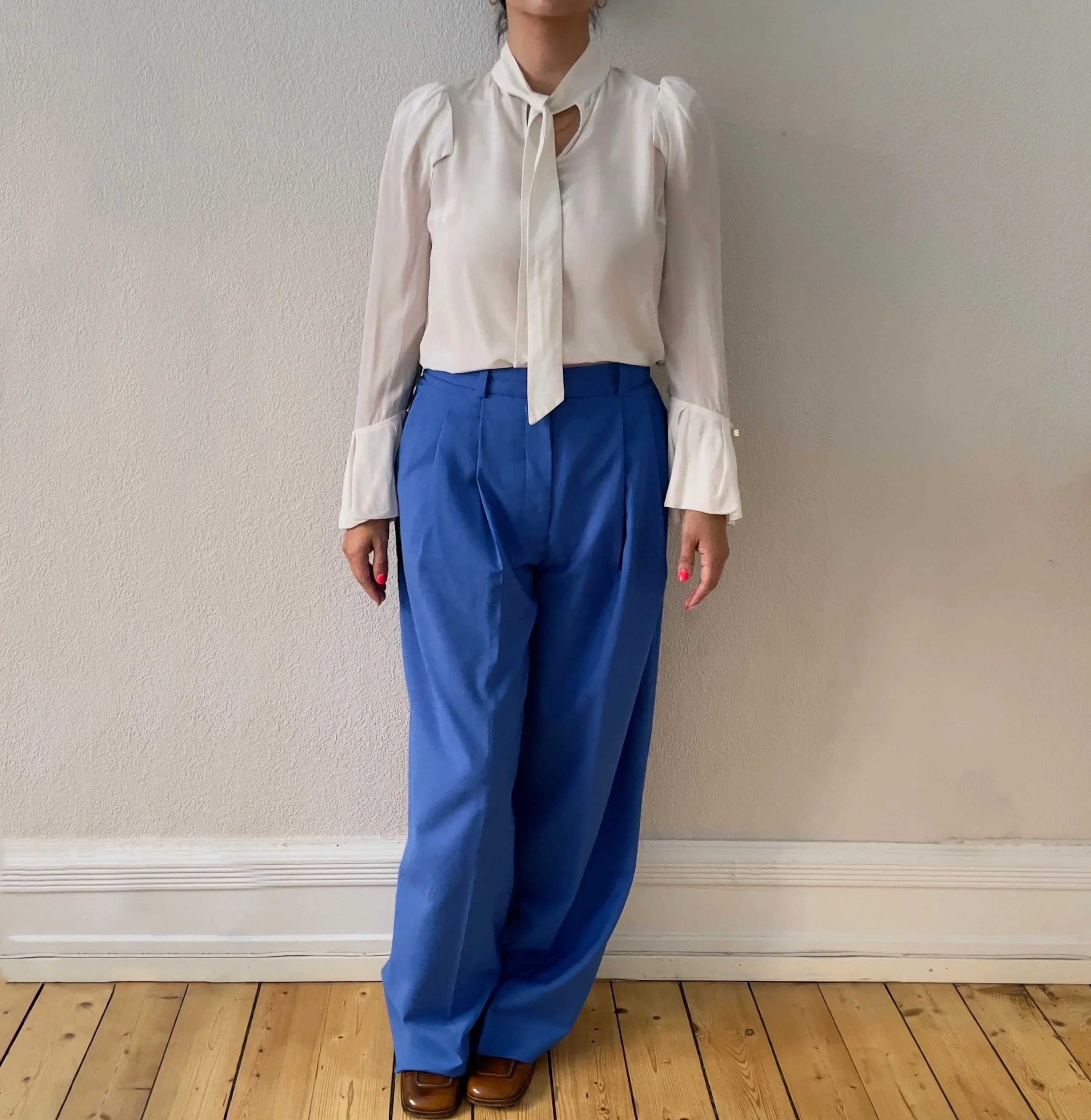 Italian Tie Neck Silk Blouse