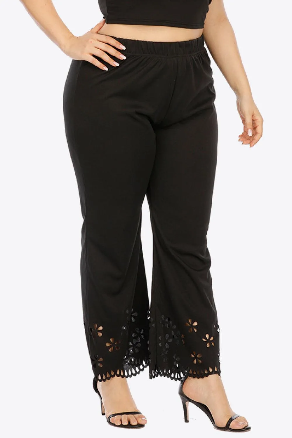 Just Perfect Crochet Plus Size Black Pants