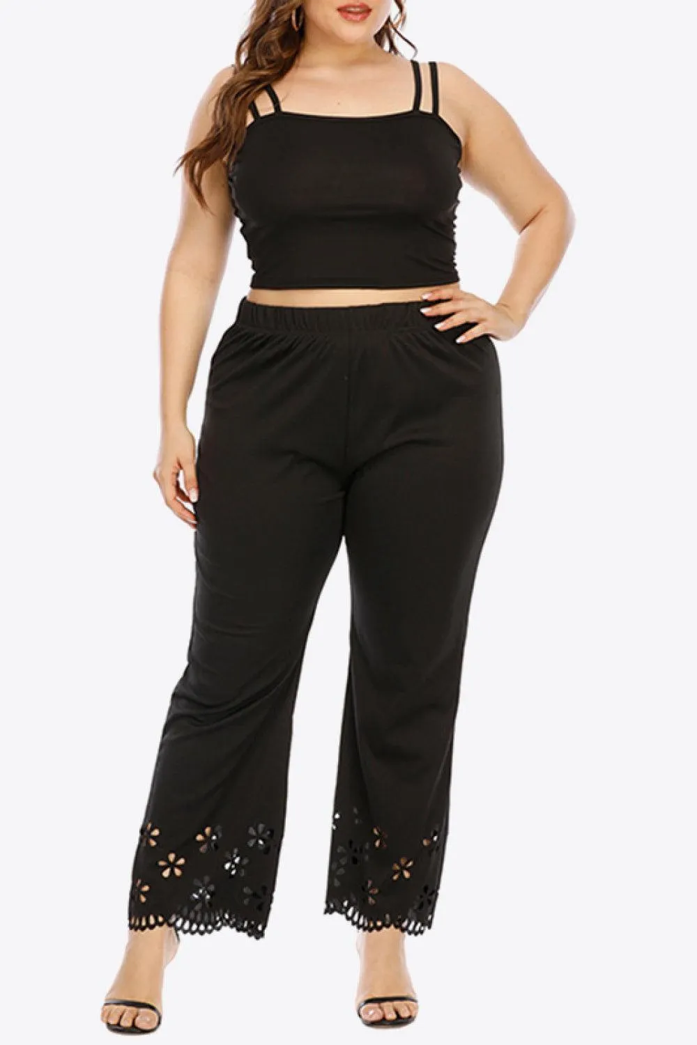 Just Perfect Crochet Plus Size Black Pants