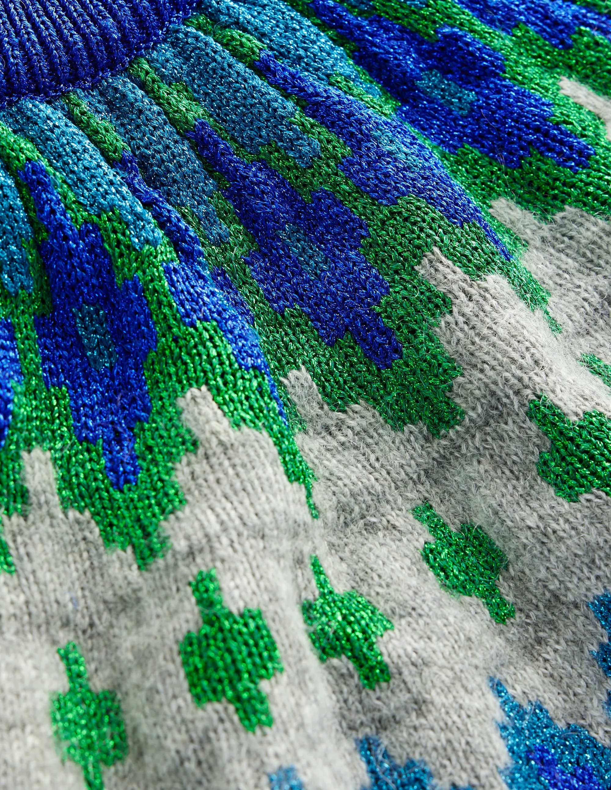 Kat Sparkle Fair Isle Jumper-Grey Melange