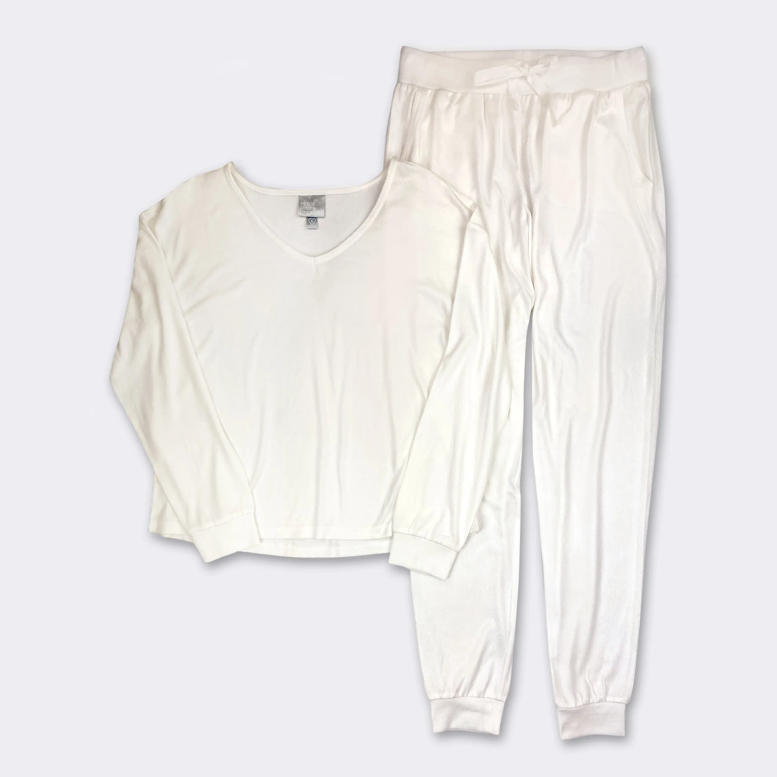 Ladies' 2-PC Cream Pajama Set