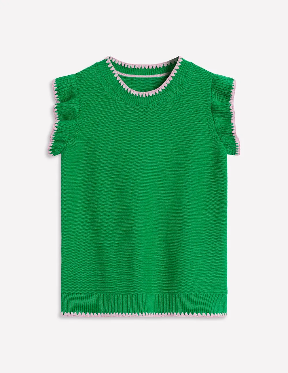 Lena Stitch Detail Tank-Rich Emerald