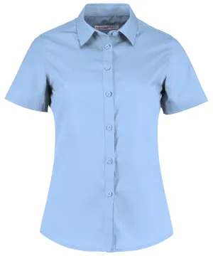 Light Blue - Women's poplin shirt short sleeve