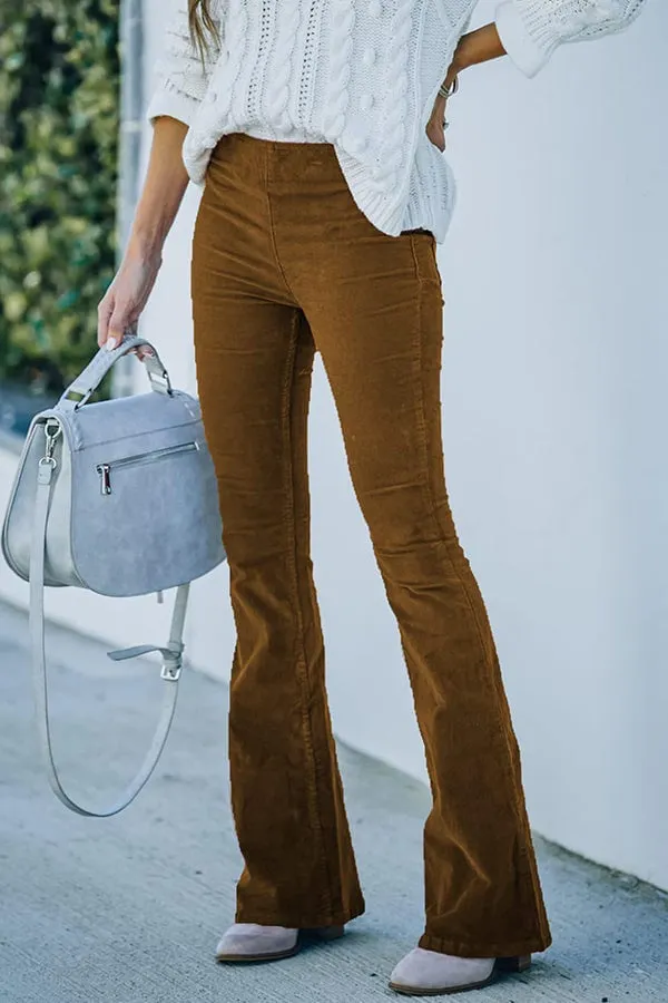 Limited Sale 50% OFFHigh Waist Slim Micro Corduroy Elastic Waist Lounge Pants