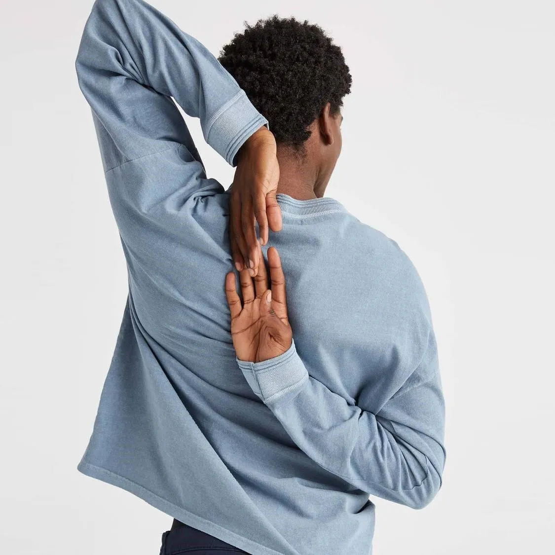 Long Sleeve Relaxed Tee (Blue Mirage)
