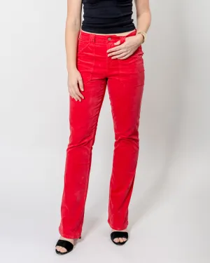 Mars Red Velveteen Hayden Bootcut Pant