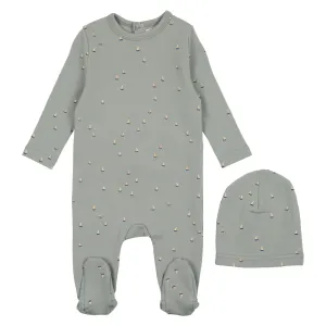 MEMA KNITS 2PC SAILBOAT FOOTIE   BEANIE