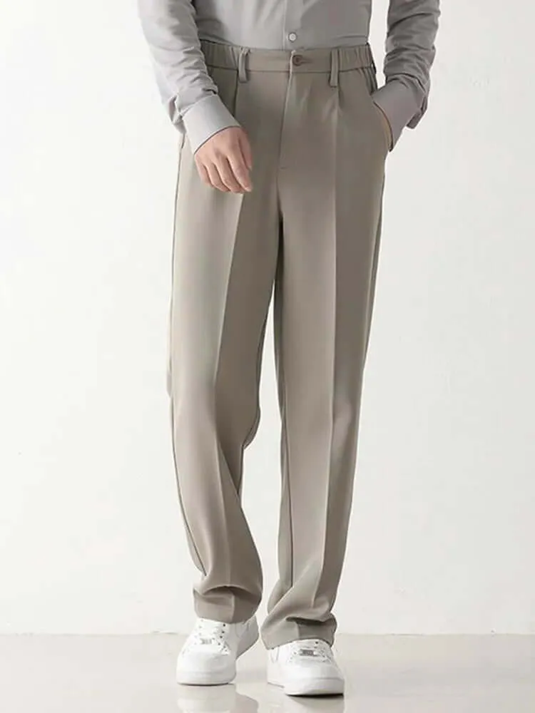 Men's Draped Formal Trousers: Relaxed Fit Tailored Pants
