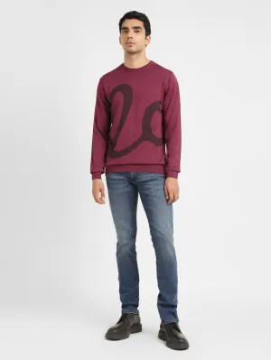 Men's Solid Maroon Crew Neck Sweater