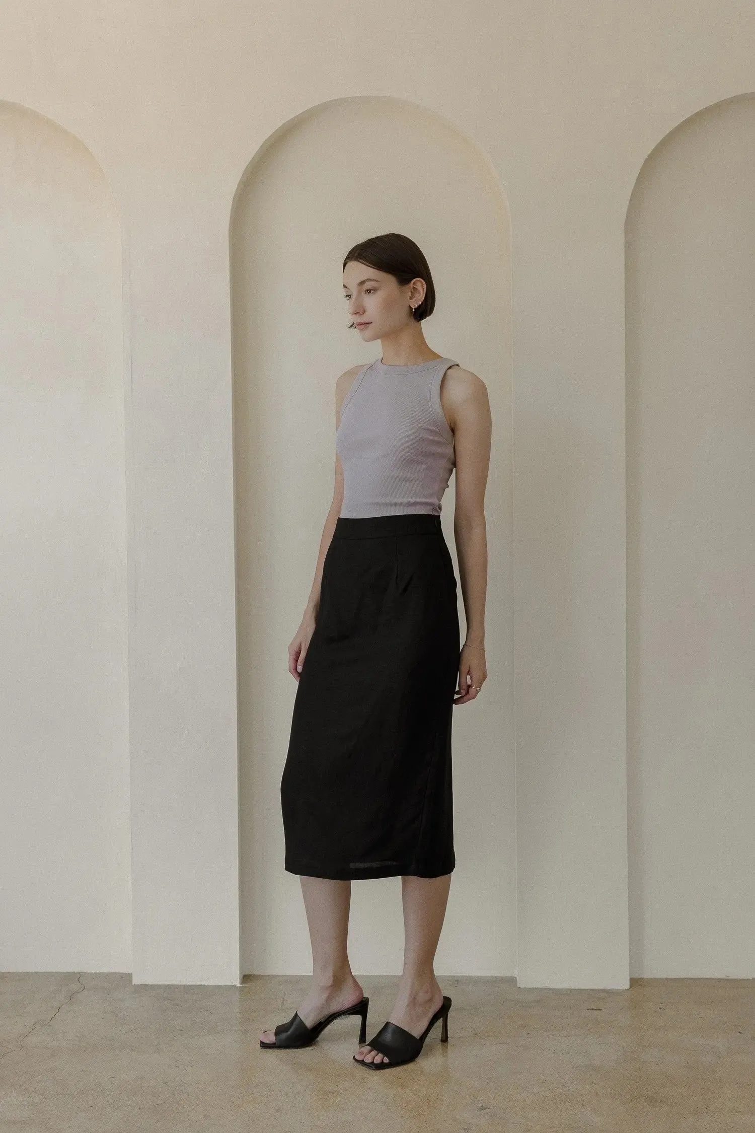 Mod Ref Helen Skirt – High-Waisted, Linen-Blend & Effortlessly Elegant